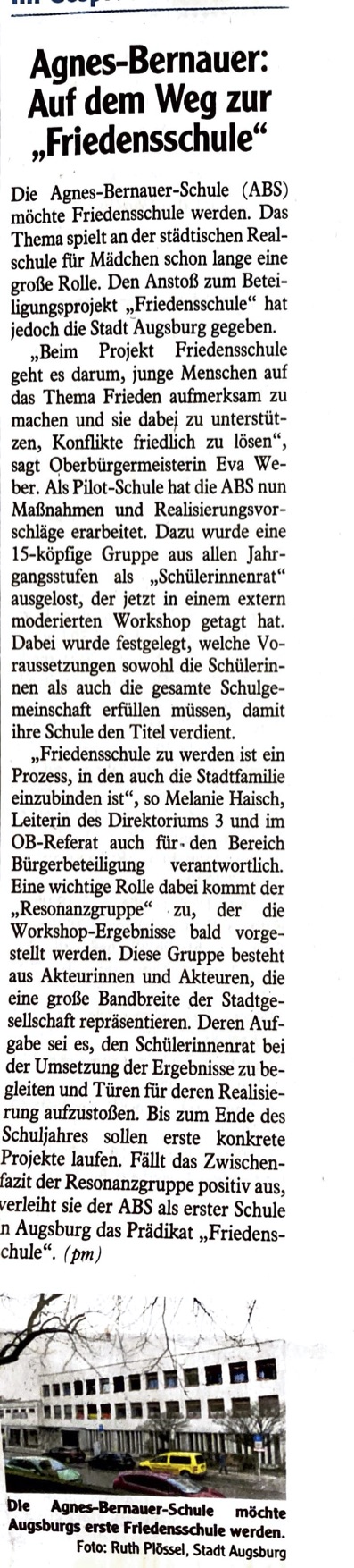 jpeg Artikel Friedenschule Agnes Feb 2022